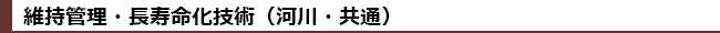 維持管理・長寿命化技術（河川・共通）