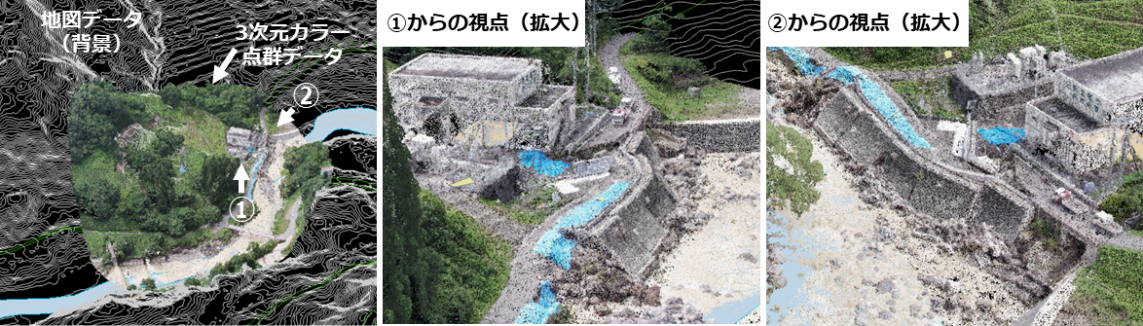 クリックして拡大 図-1 地すべり災害対応のBIM/CIMモデル
