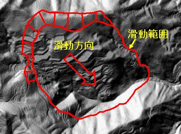 図2 塩谷神沢川における地震前の陰影図